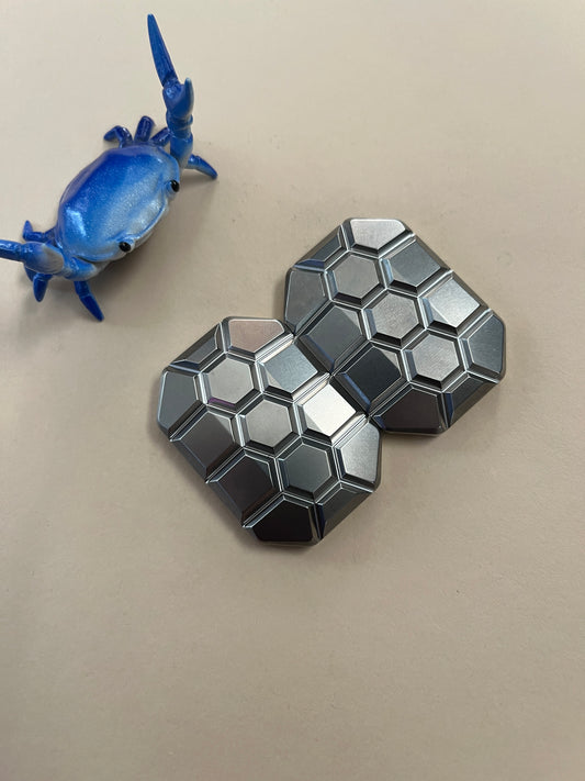 Magnus 3 click turtle slider - titanium with zirc screw plate - fidget toy