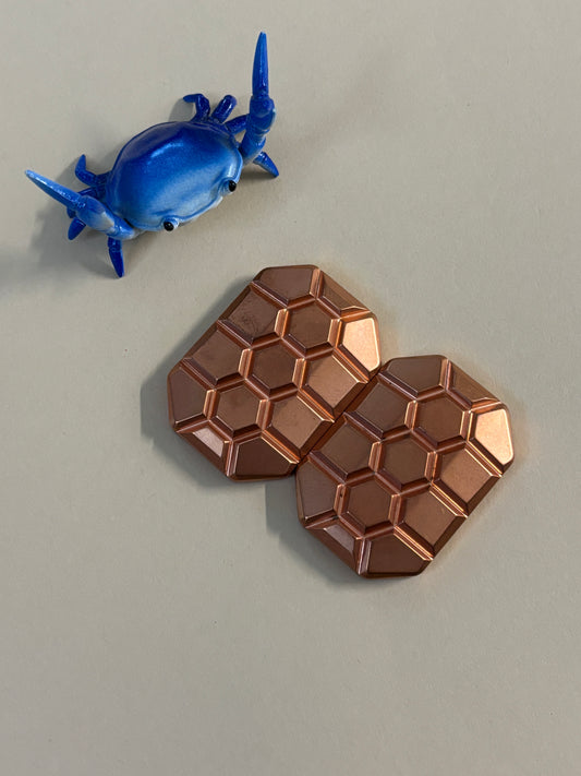 Magnus 3 click turtle slider - copper with zirc screw plate - fidget toy