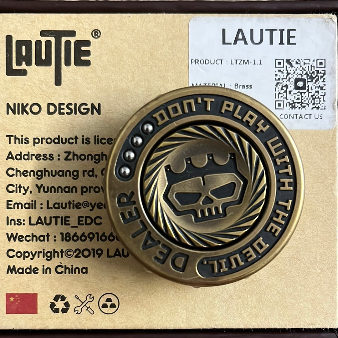 Lautie Brass Dealer spinner coin - fidget toy