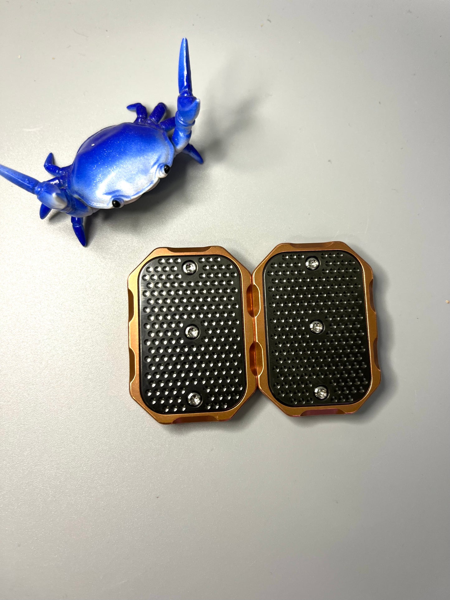 Magnus 3 click turtle slider - copper with zirc screw plate - fidget toy